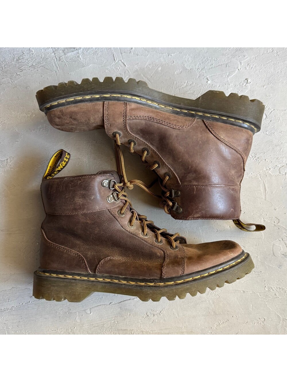 Vintage 2000s Dr Martens Men's Brown Leather Lace Up Chunky Boots US 11